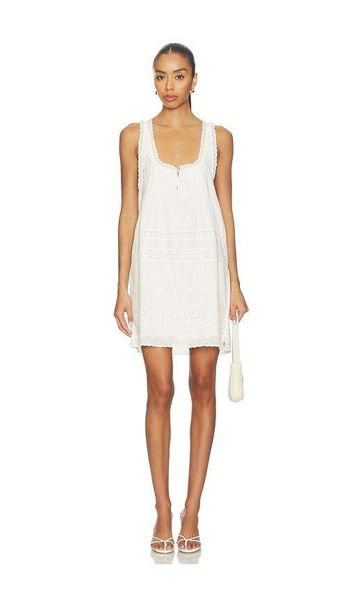 spell maiden lace mini dress in white.