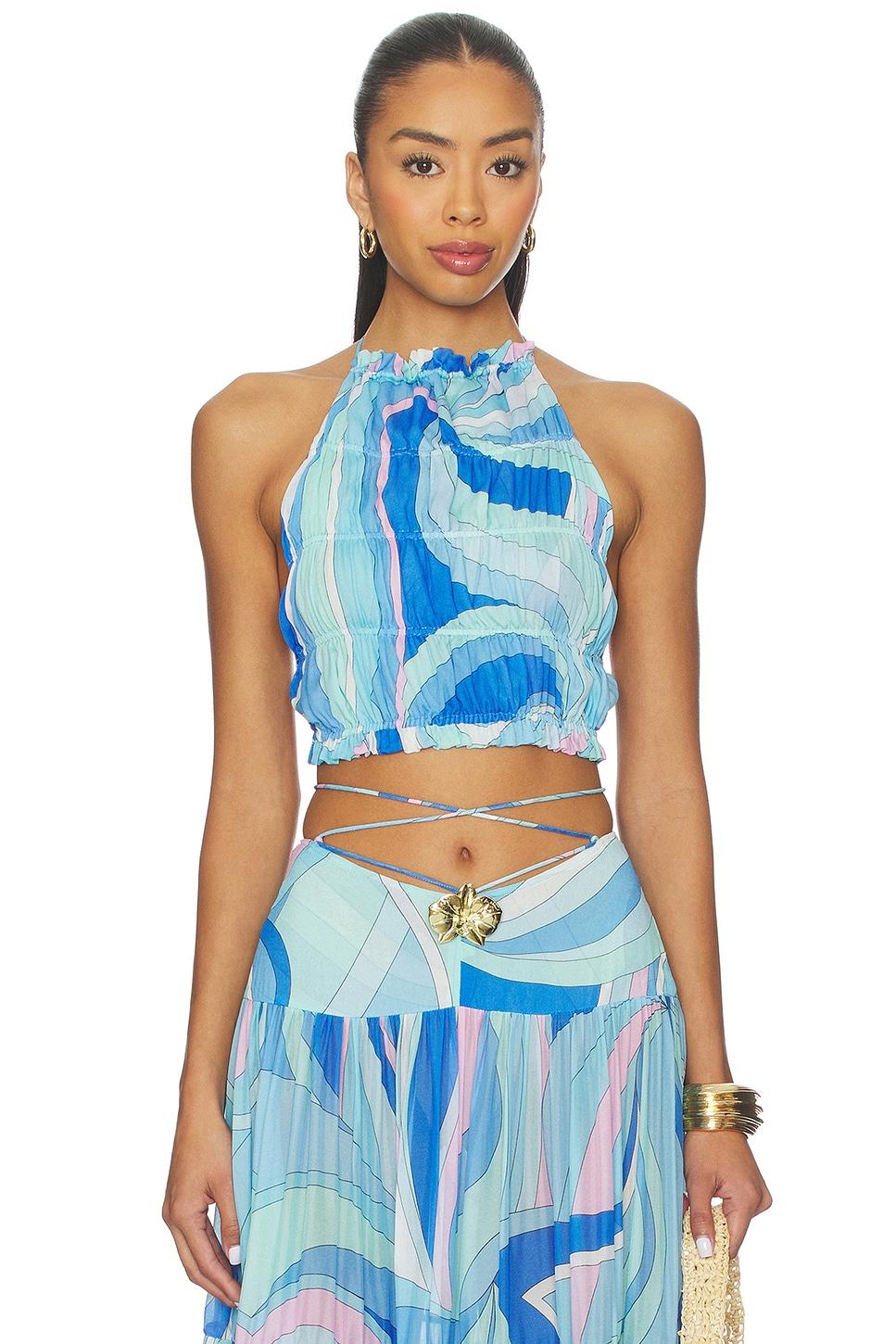 spice ruched halter top