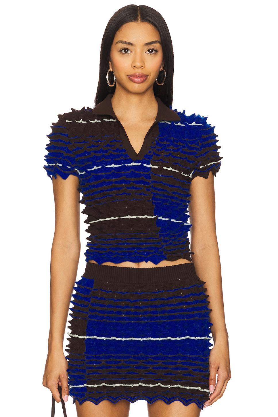 spikey gradient polo top