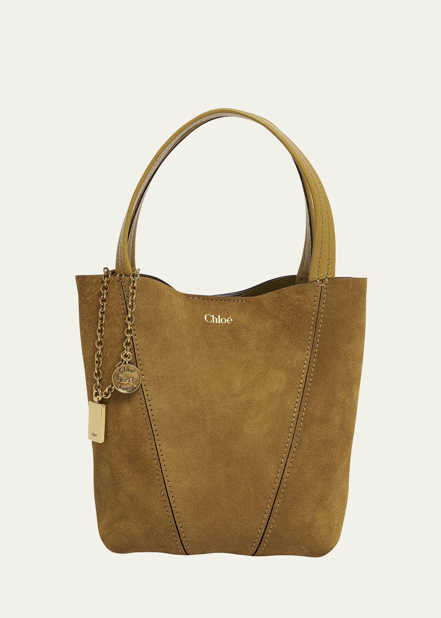 spin mini tote bag in calfskin suede