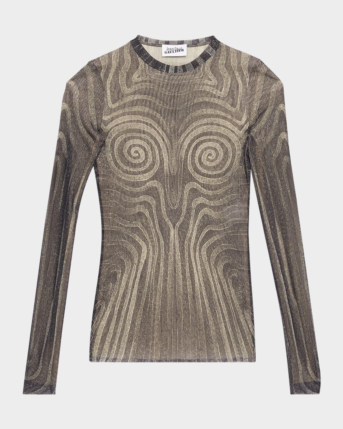 spiral print mesh top