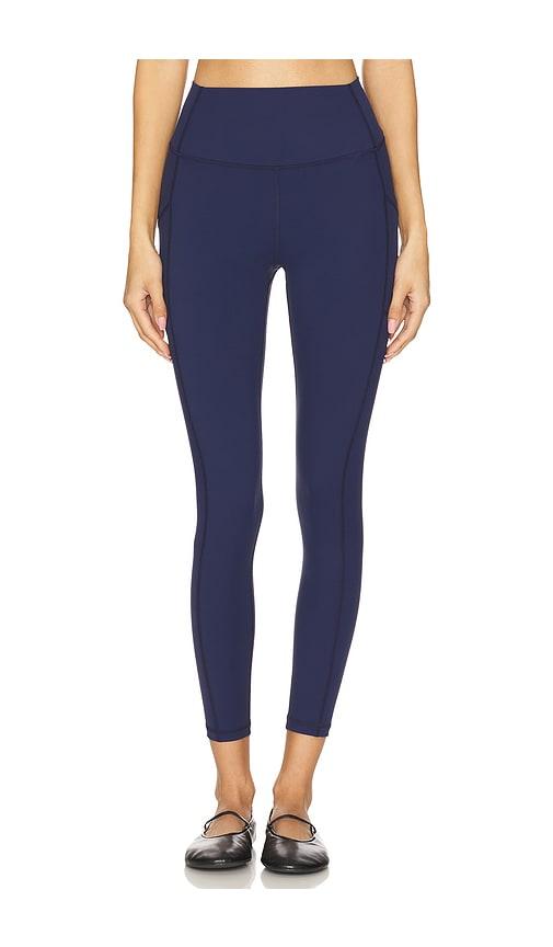 spiritual gangster cruz 7/8 pocket legging in navy.