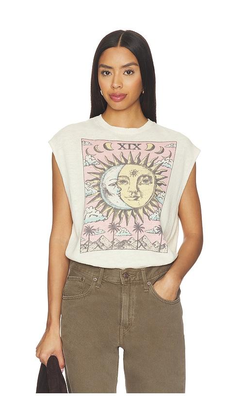 spiritual gangster power of sun shore tank top in cream.