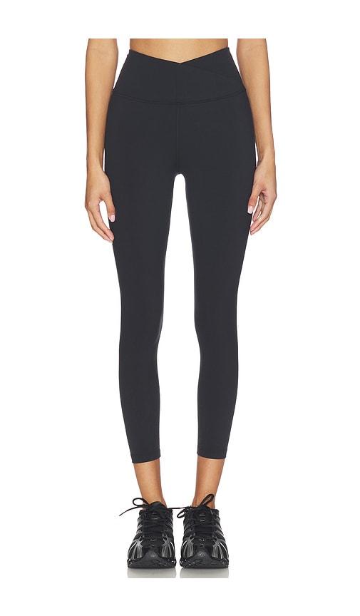 spiritual gangster wrap front dream tech eco legging in black.
