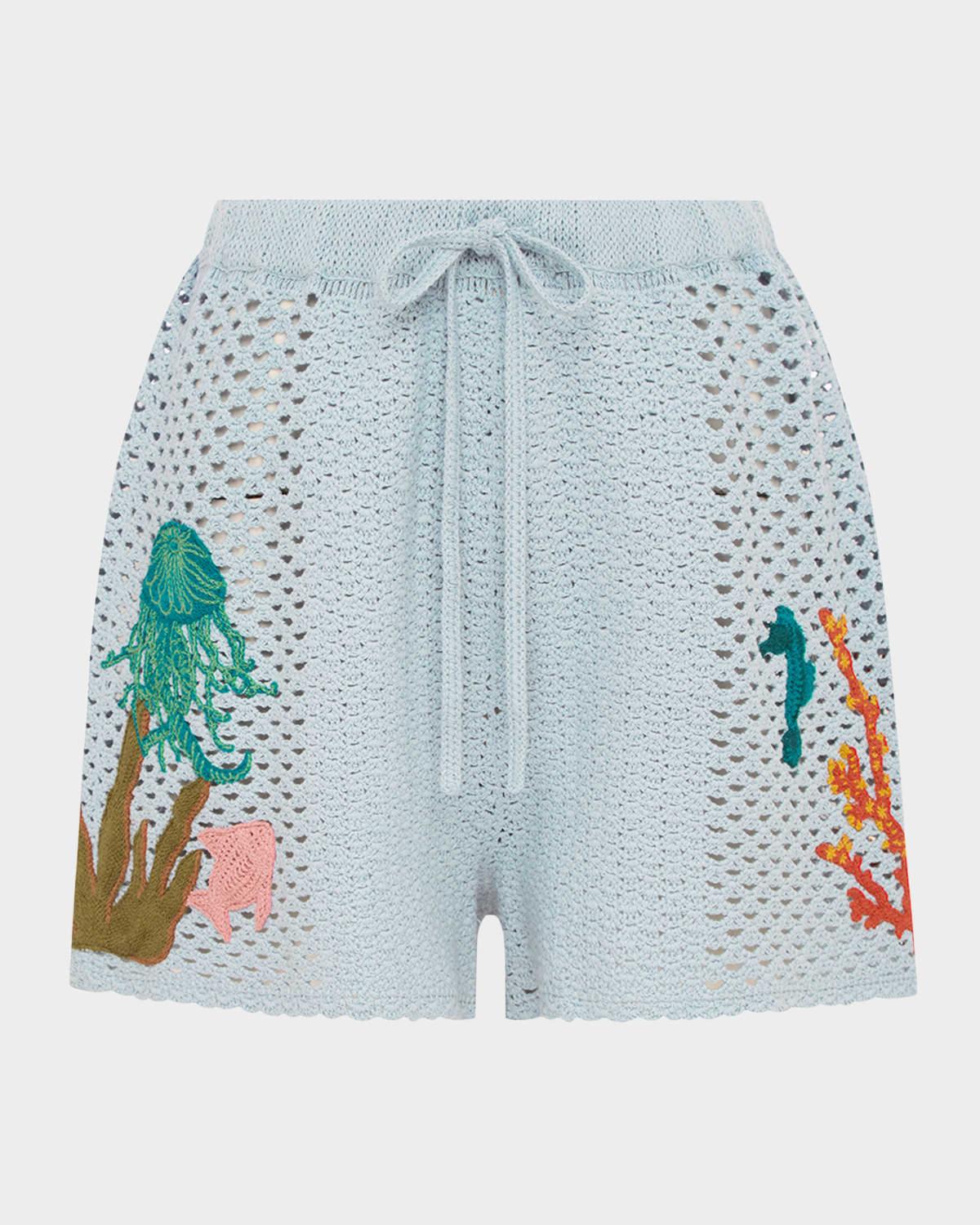 splash crochet shorts