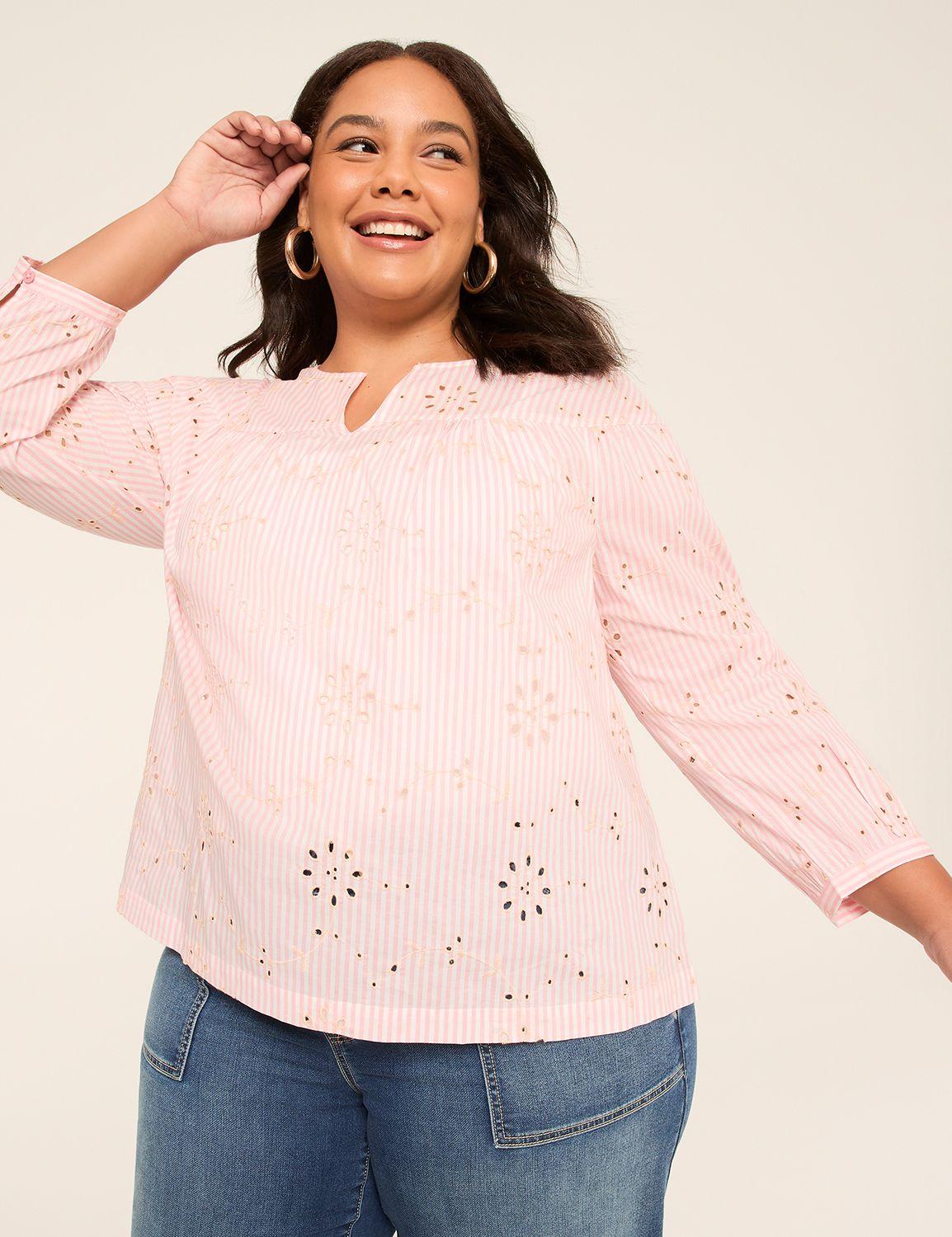 split-neck bracelet sleeve blouse