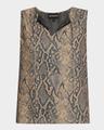 split-neck tie sleeveless blouse