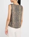 split-neck tie sleeveless blouse
