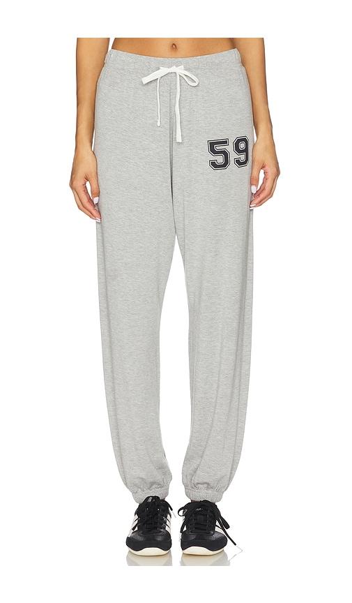 splits59 andie oversized fleece varsity 59 sweatpant in grey.