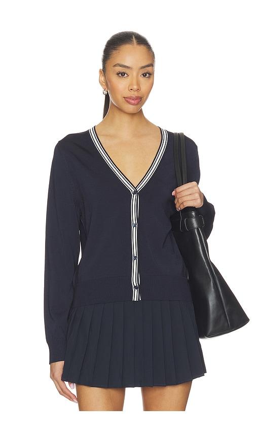 splits59 bekah knit cardigan in navy.
