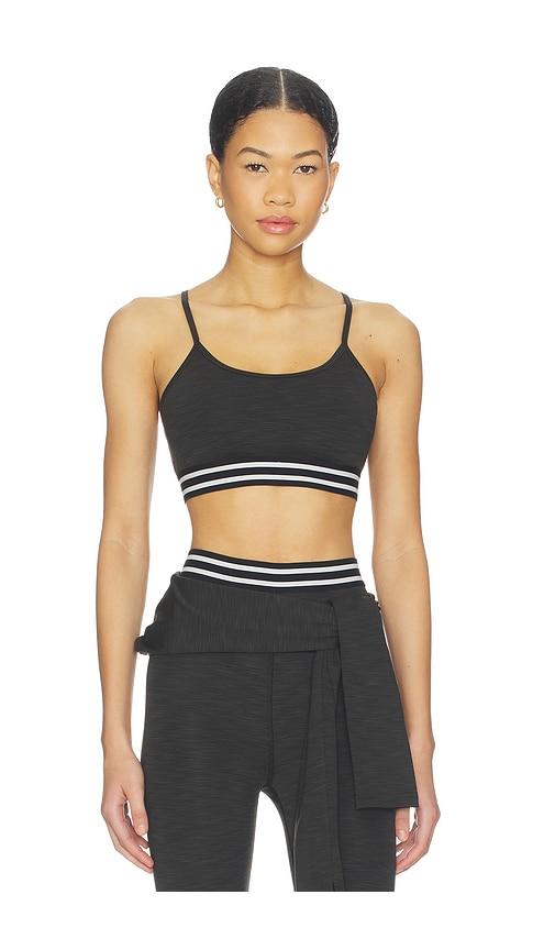 splits59 cali active rib sports bra in black.