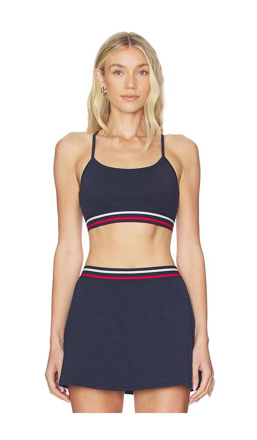 splits59 cali active rib sports bra in navy.