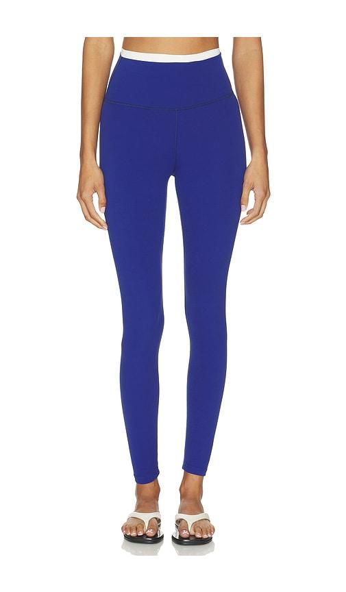 splits59 dual high waist airweight 7/8 legging in blue.