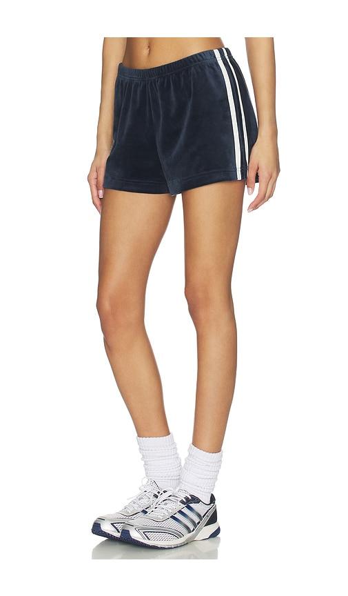 splits59 heritage velour short in navy.