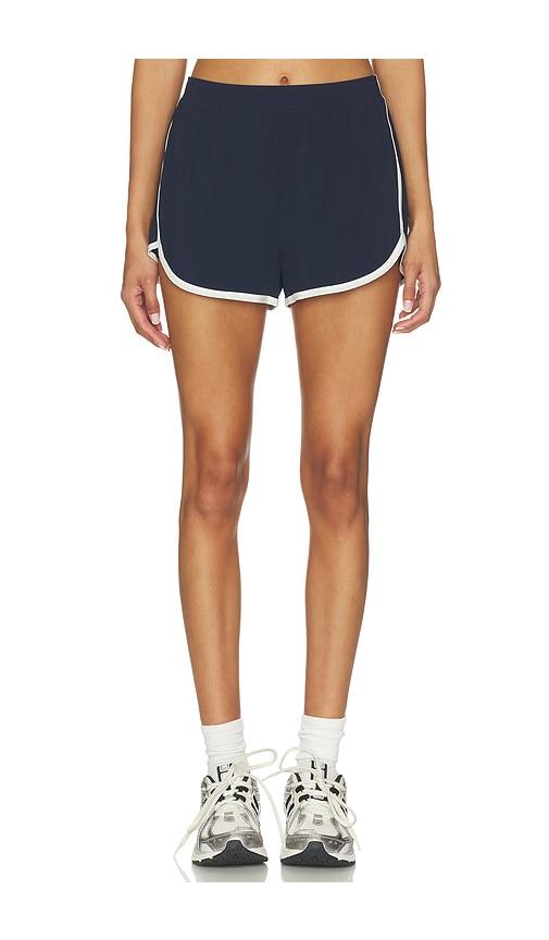 splits59 megan woven nylon run short in navy.