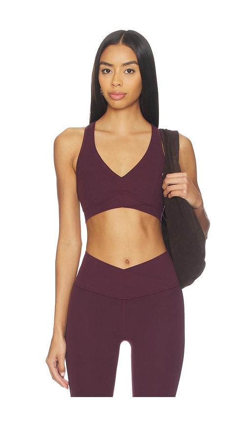 splits59 mia rigor sports bra in wine.