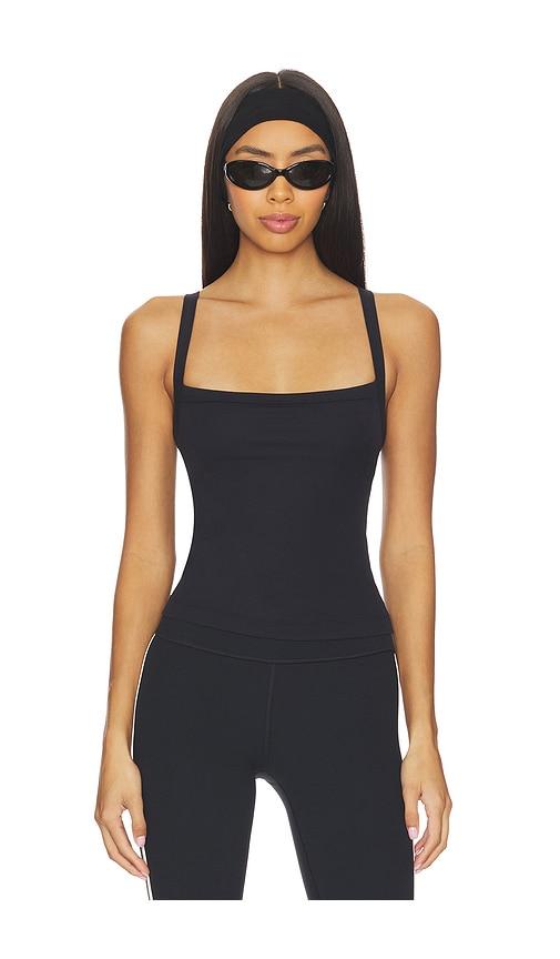 splits59 monah rigor tank top in black.
