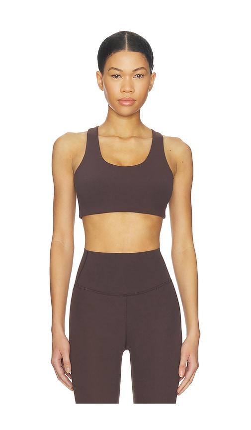 splits59 sara airweight sports bra in chocolate.