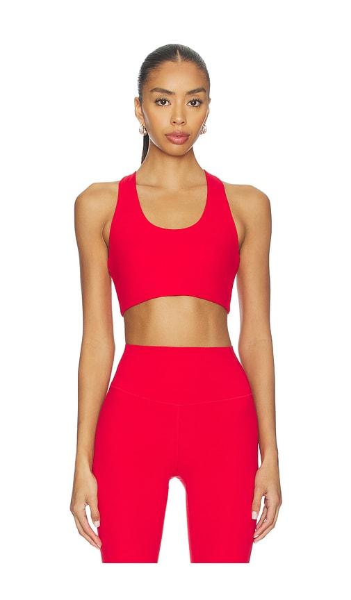 splits59 sara airweight sports bra in red.
