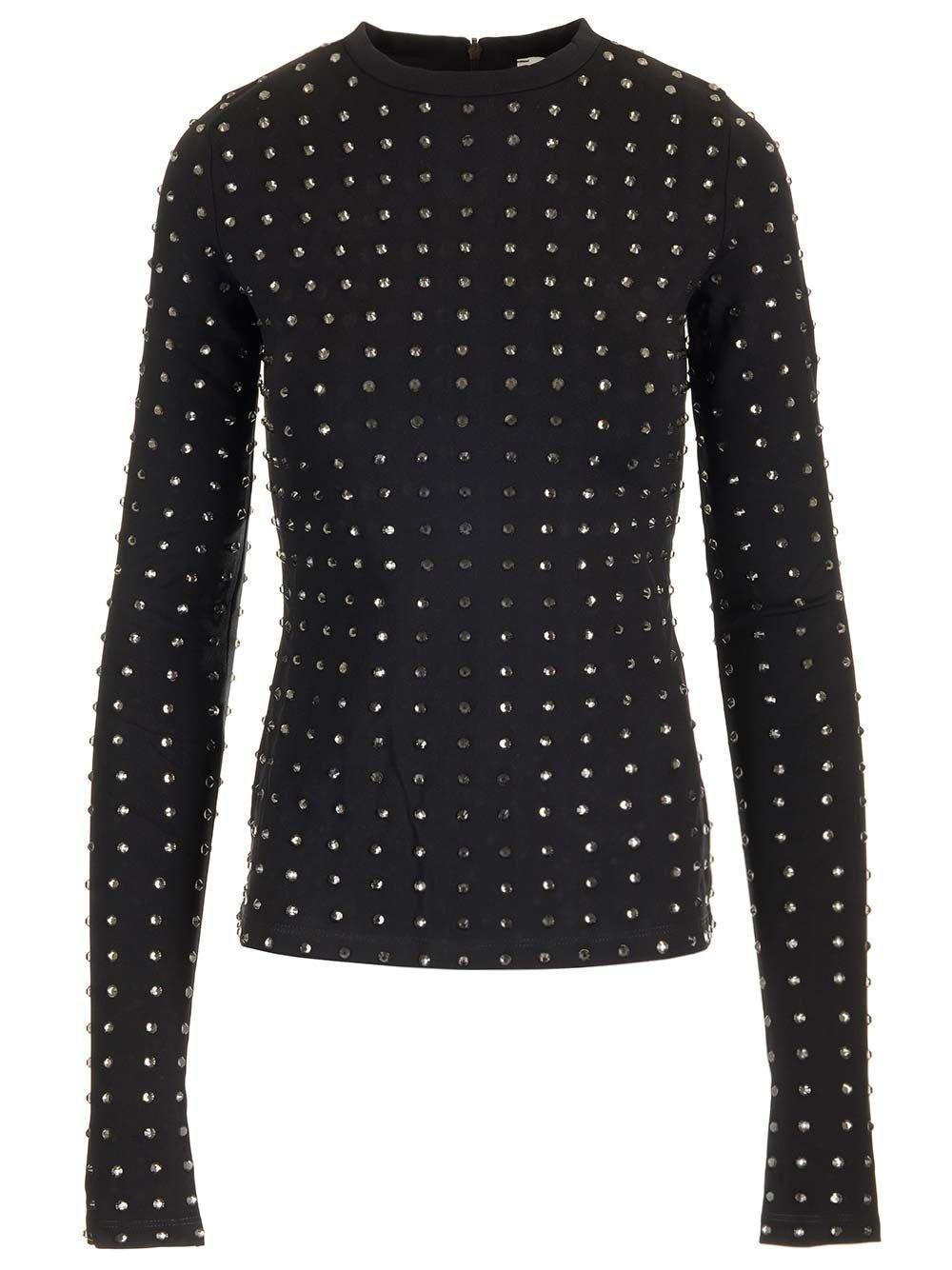 sportmax all-over embellished crewneck top