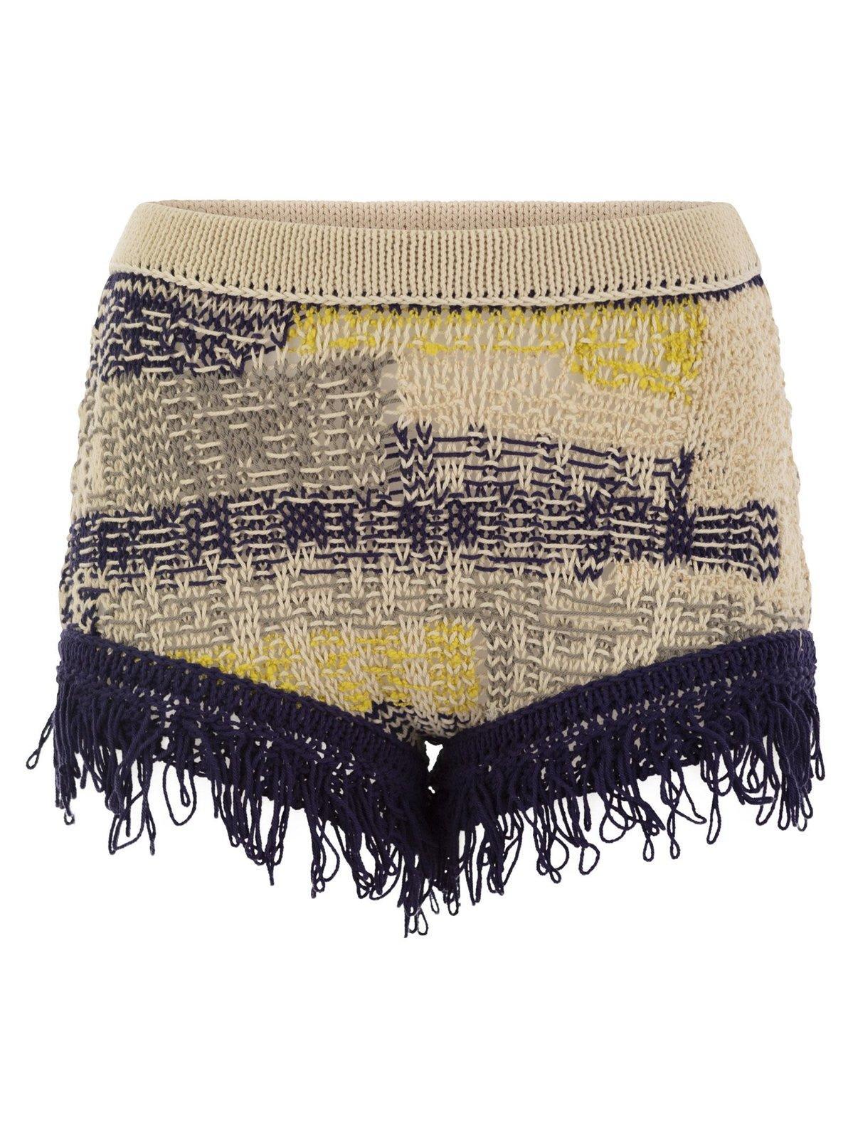 sportmax asburgo fringed edge knitted culottes