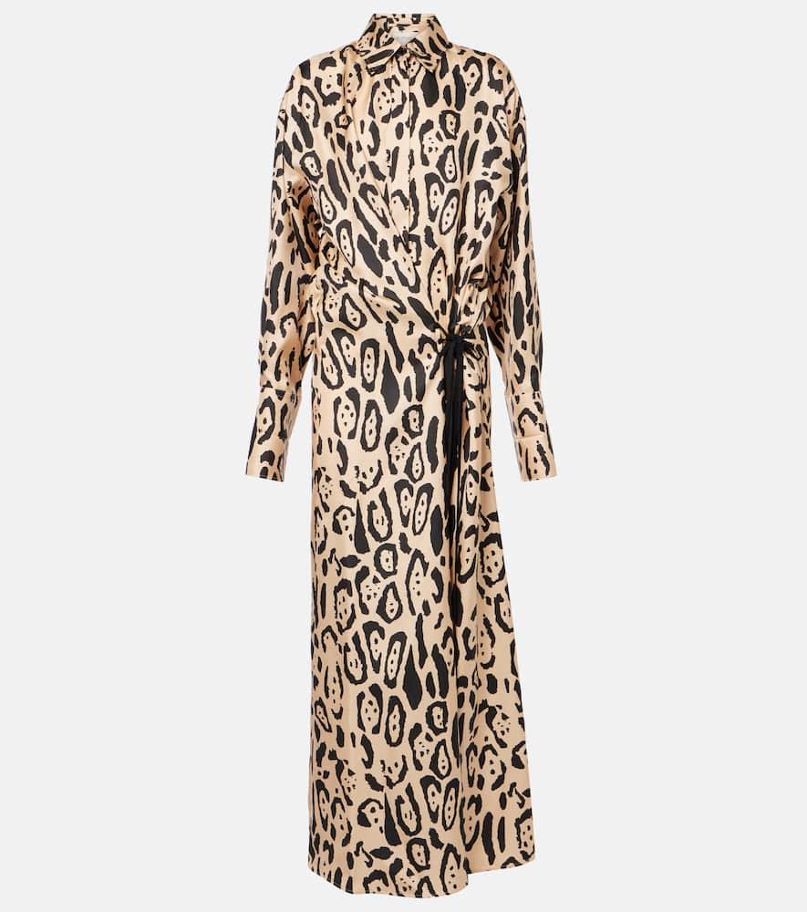 sportmax astoria printed silk twill gown
