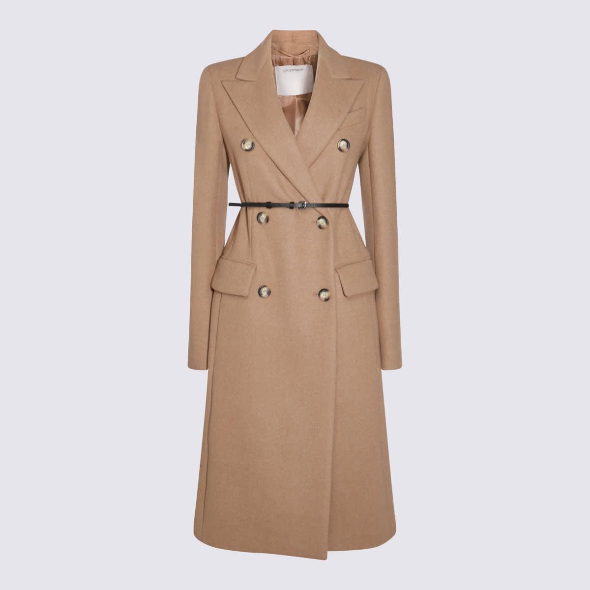 sportmax beige wool ghia coat