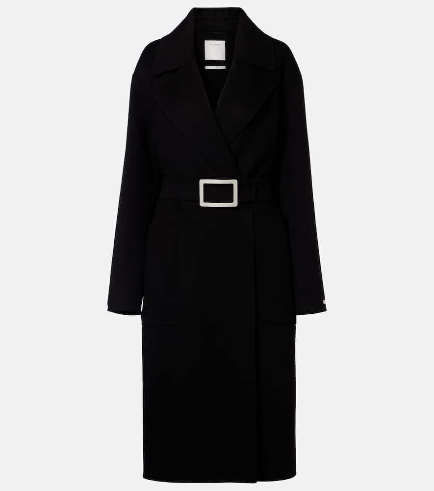 sportmax belted virgin wool wrap coat