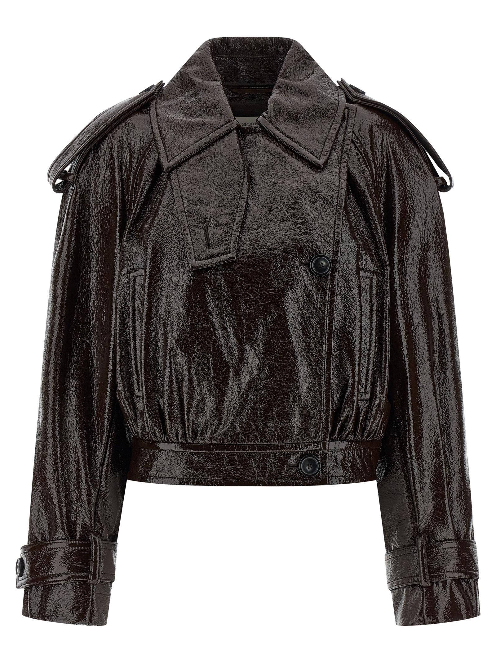 sportmax beta1234 trench coat brown cotton coats - women