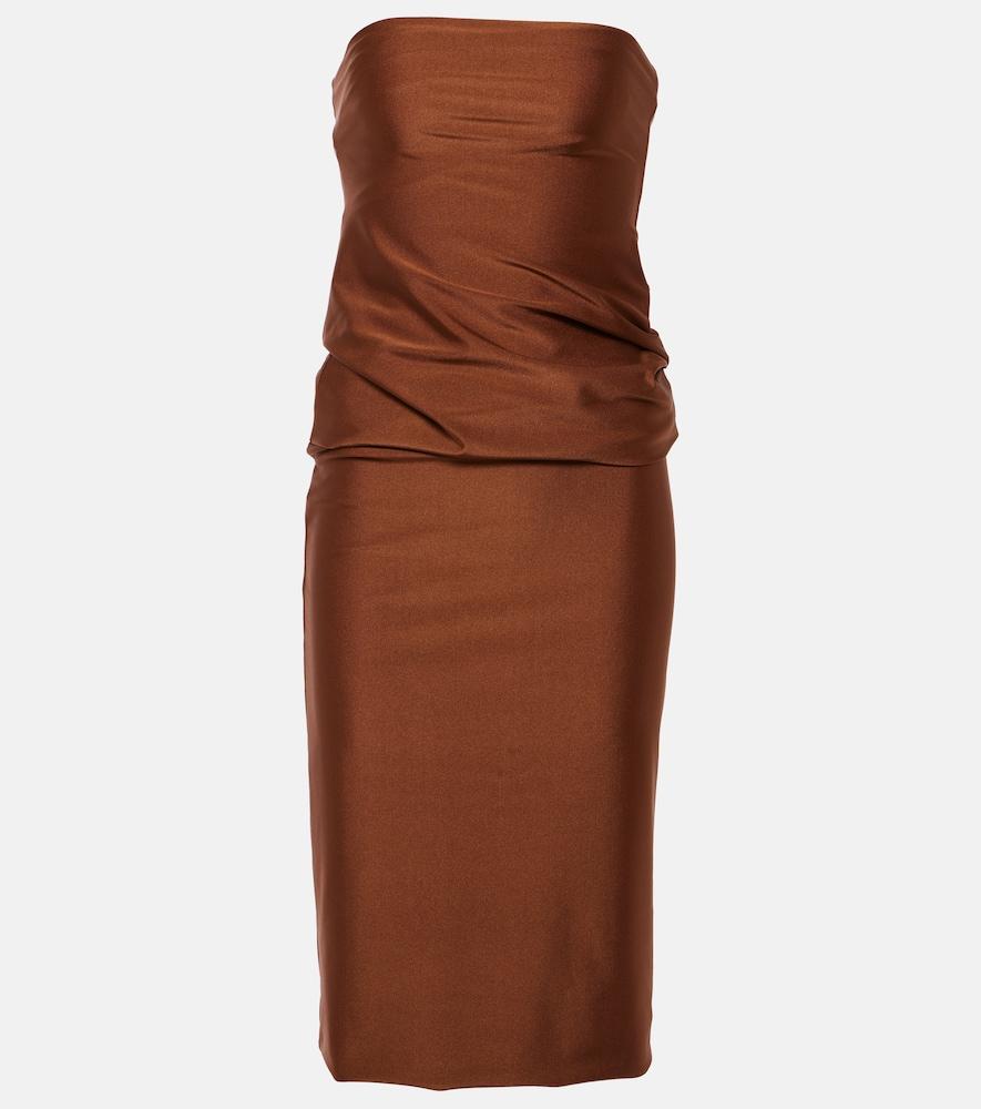 sportmax bilma strapless jersey midi dress