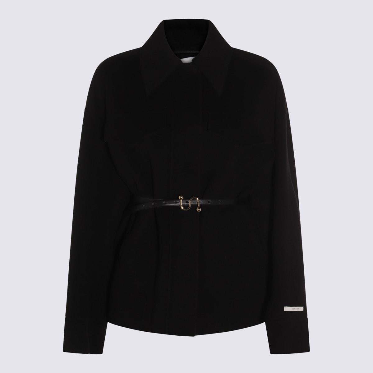 sportmax black cantore coat