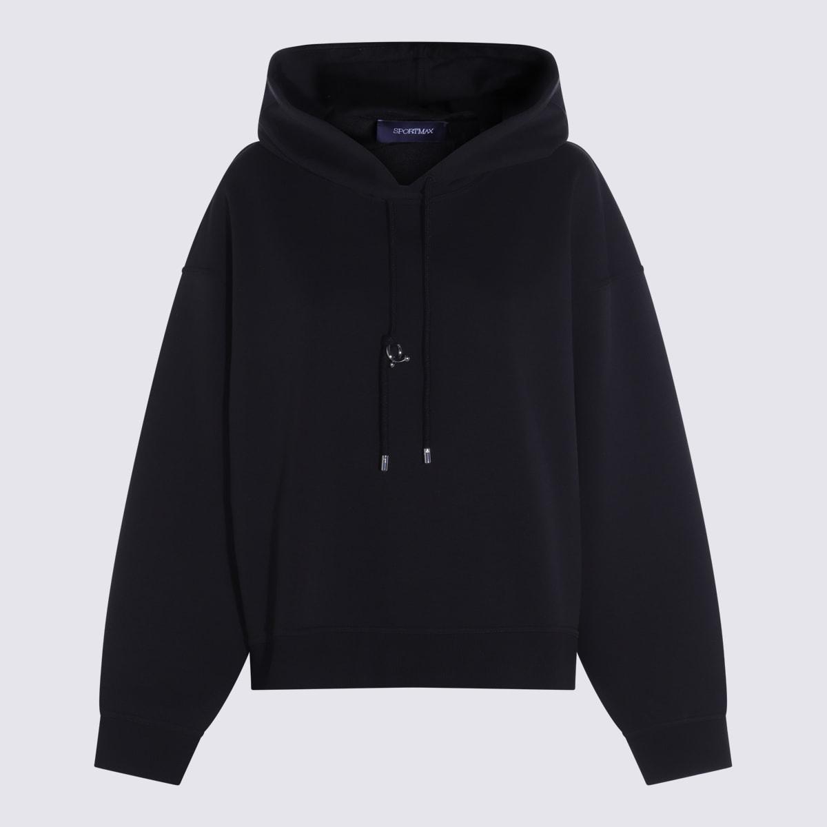 sportmax black cotton sweatshirt