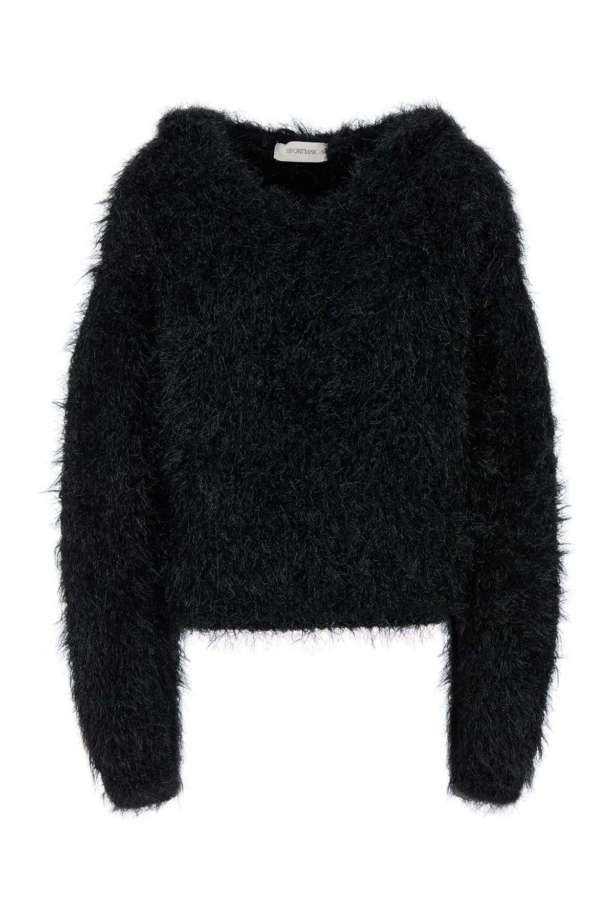 sportmax black nylon blend oscuri oversize sweater