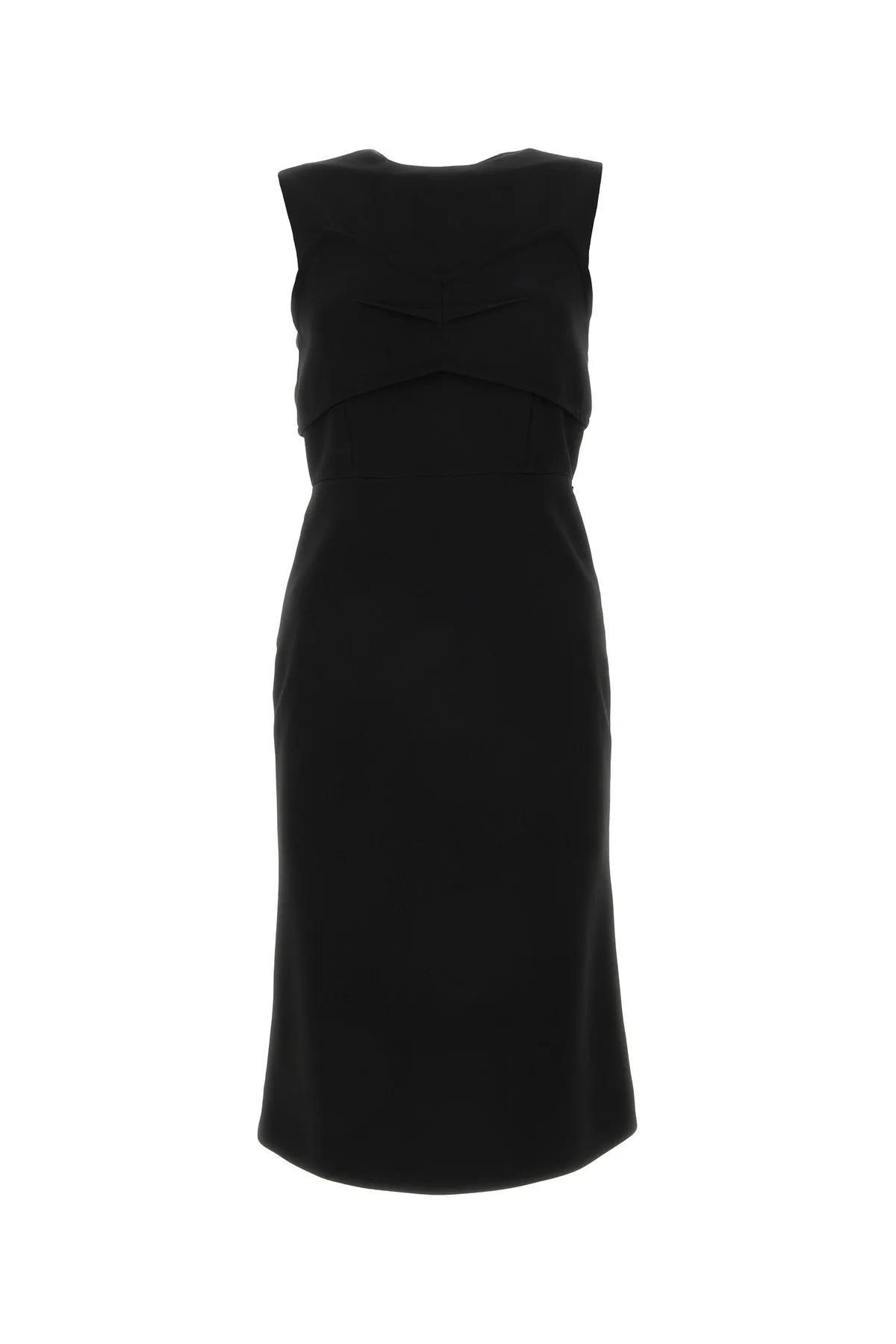sportmax black stretch polyester mirto dress
