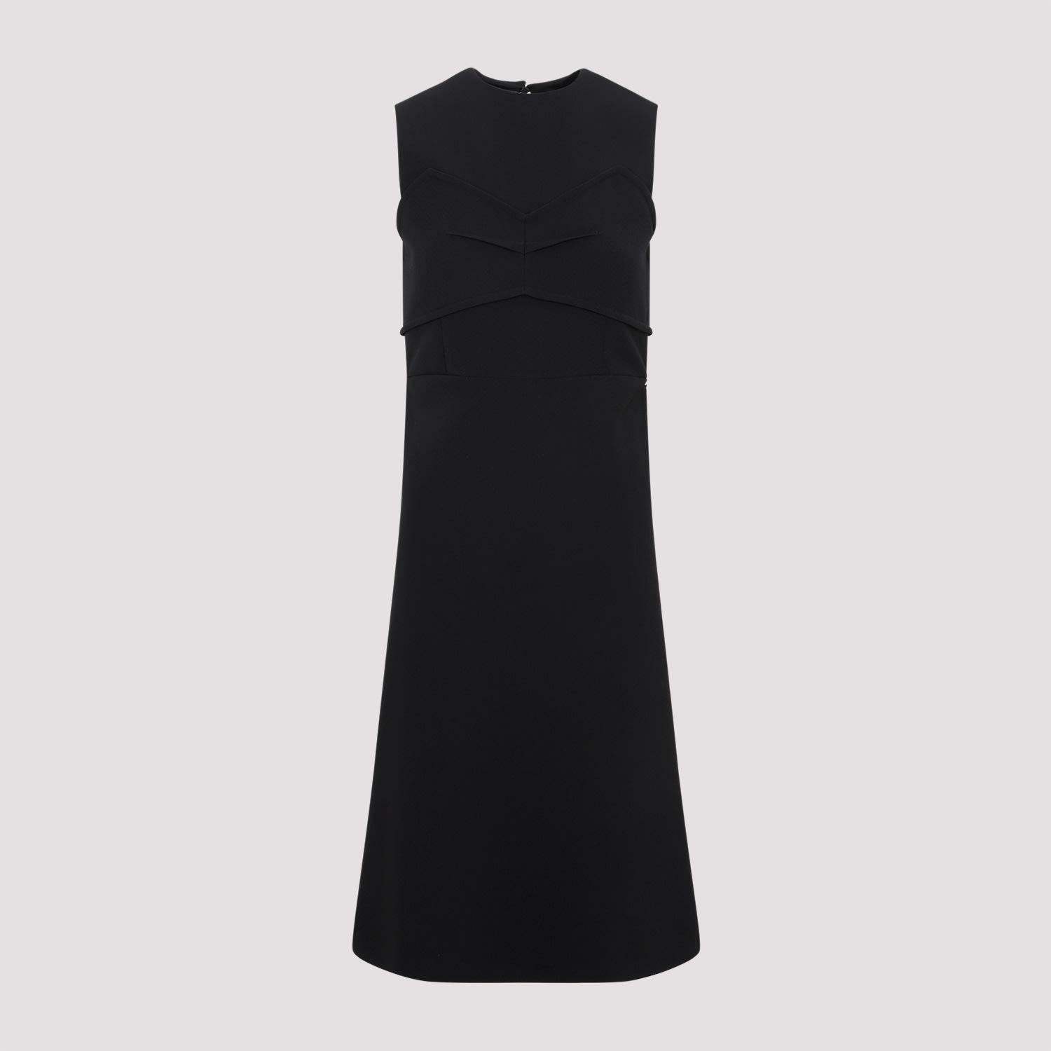 sportmax black stretch polyester mirto dress