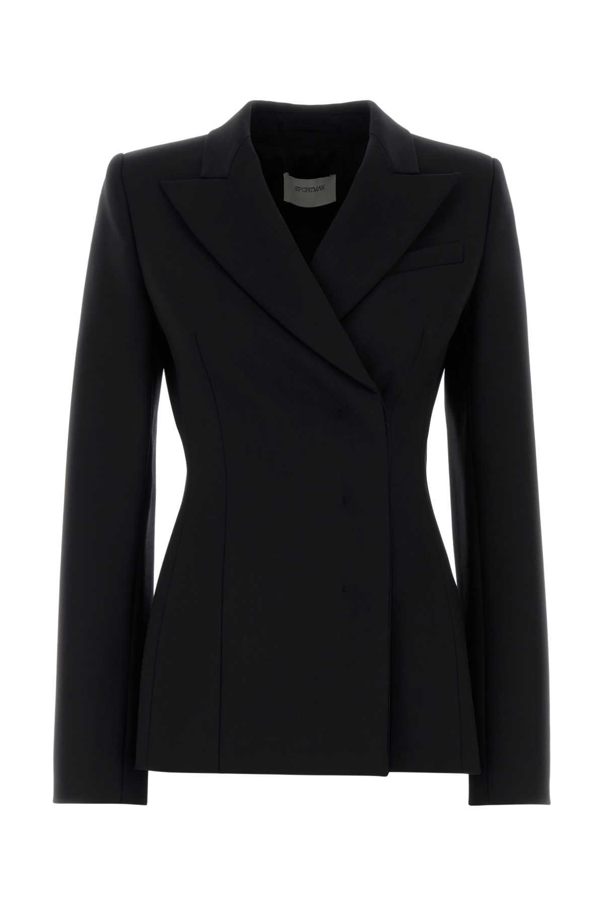 sportmax black stretch wool cocco blazer
