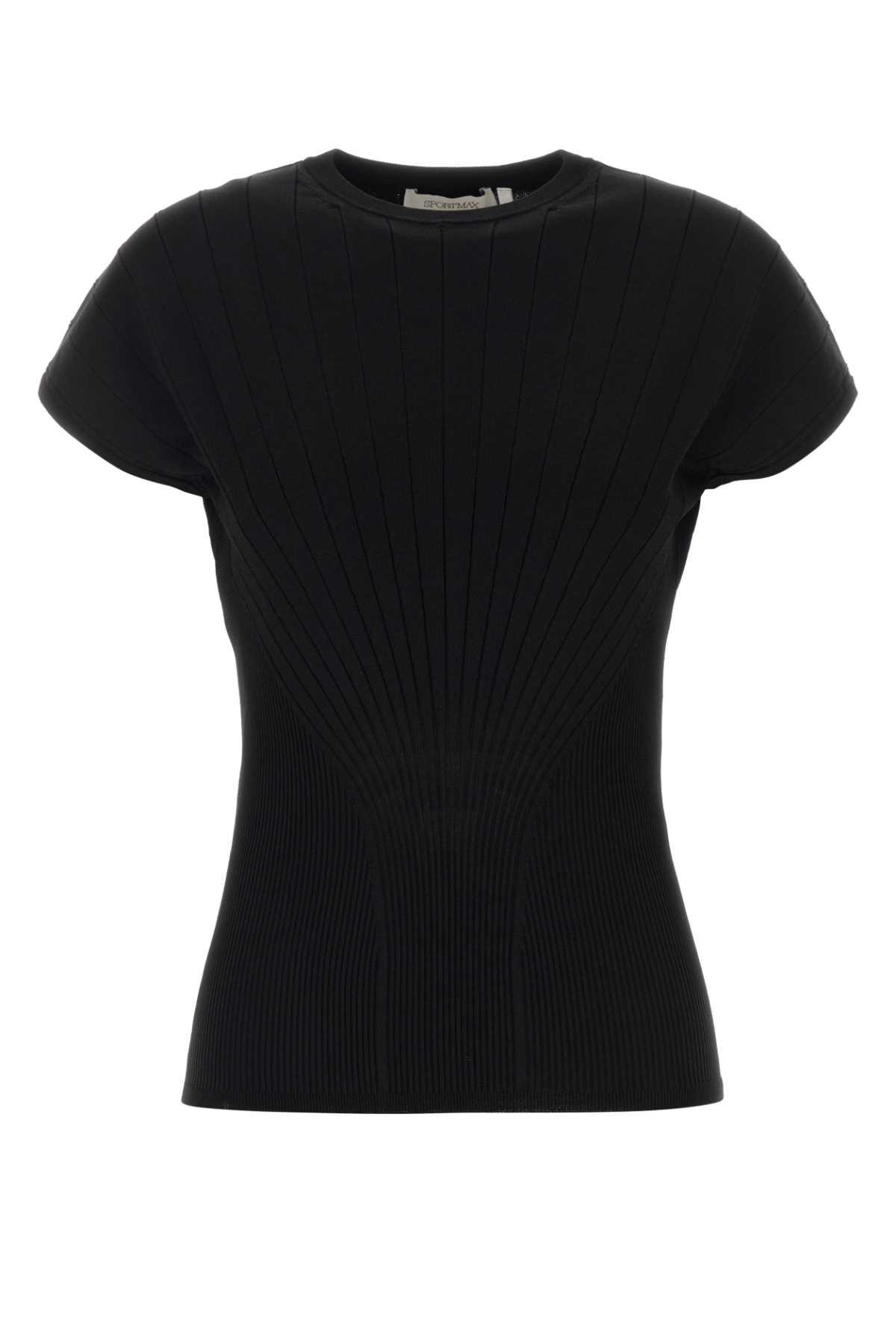 sportmax black viscose blend samba top