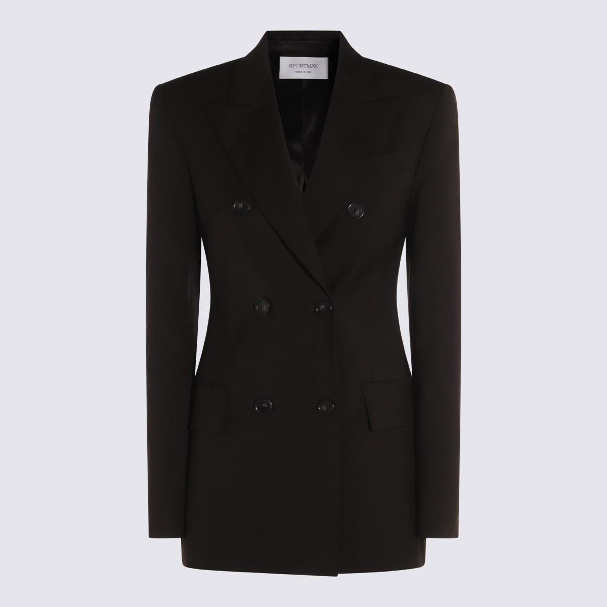 sportmax black wool adamo blazer