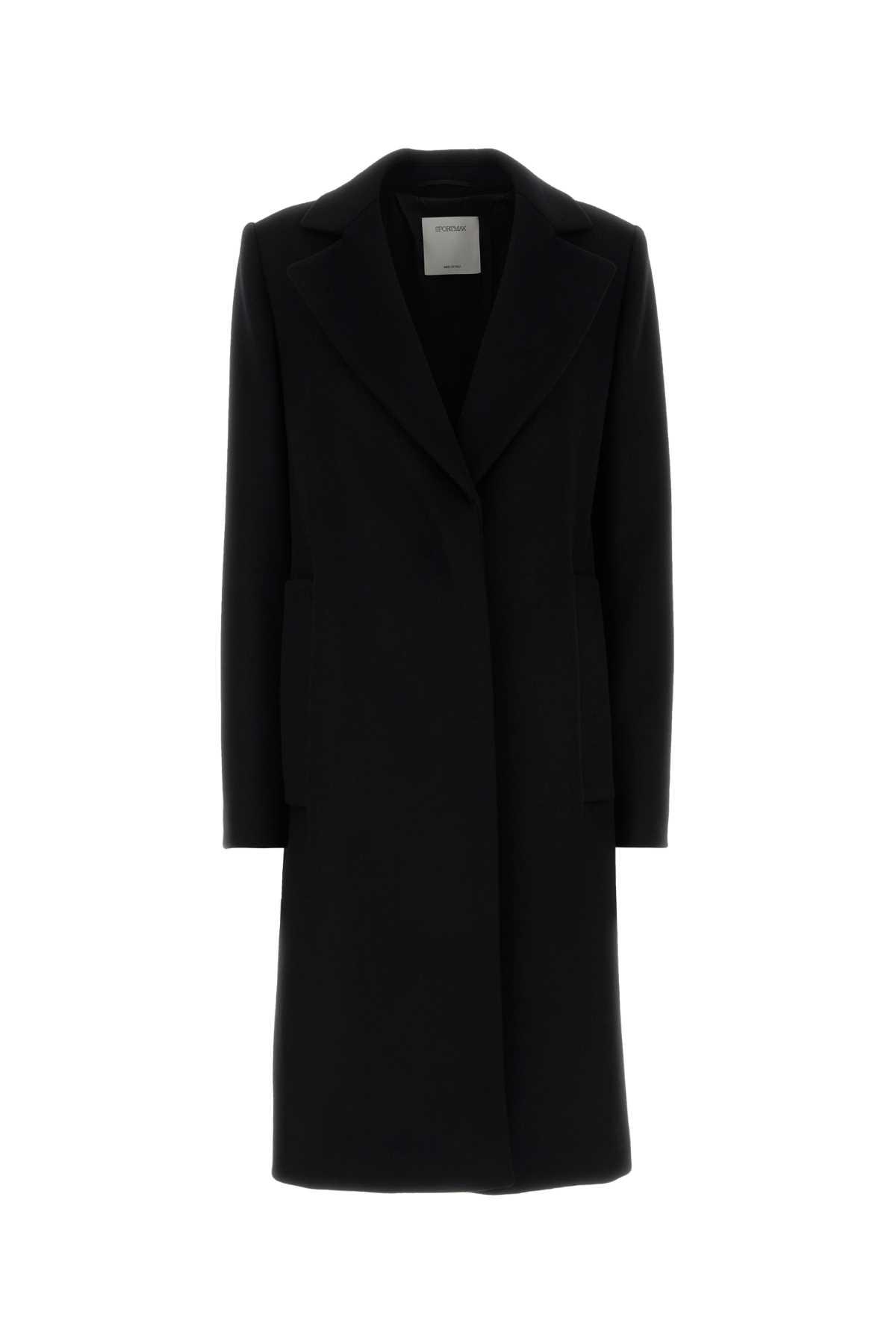 sportmax black wool coat