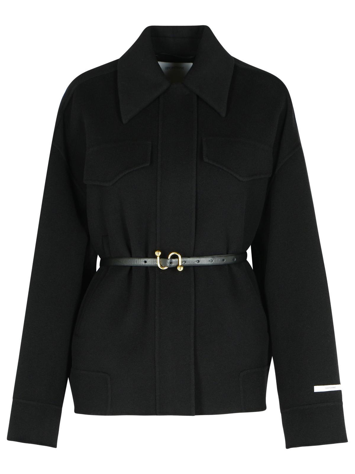sportmax cantore black virgin wool jacket