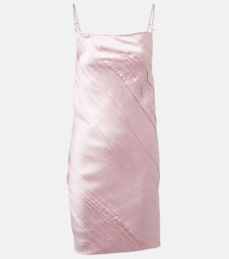 sportmax carta pleated satin minidress