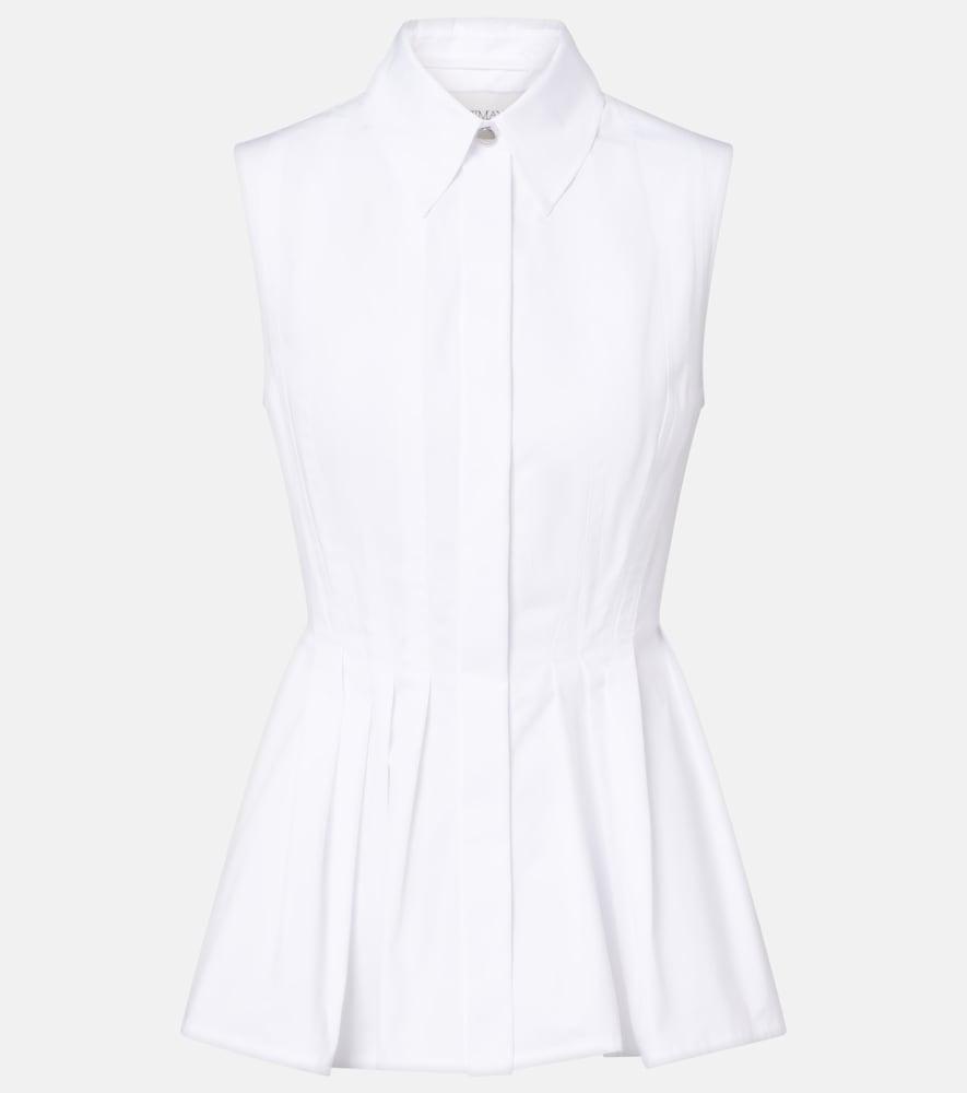 sportmax certosa peplum cotton poplin shirt