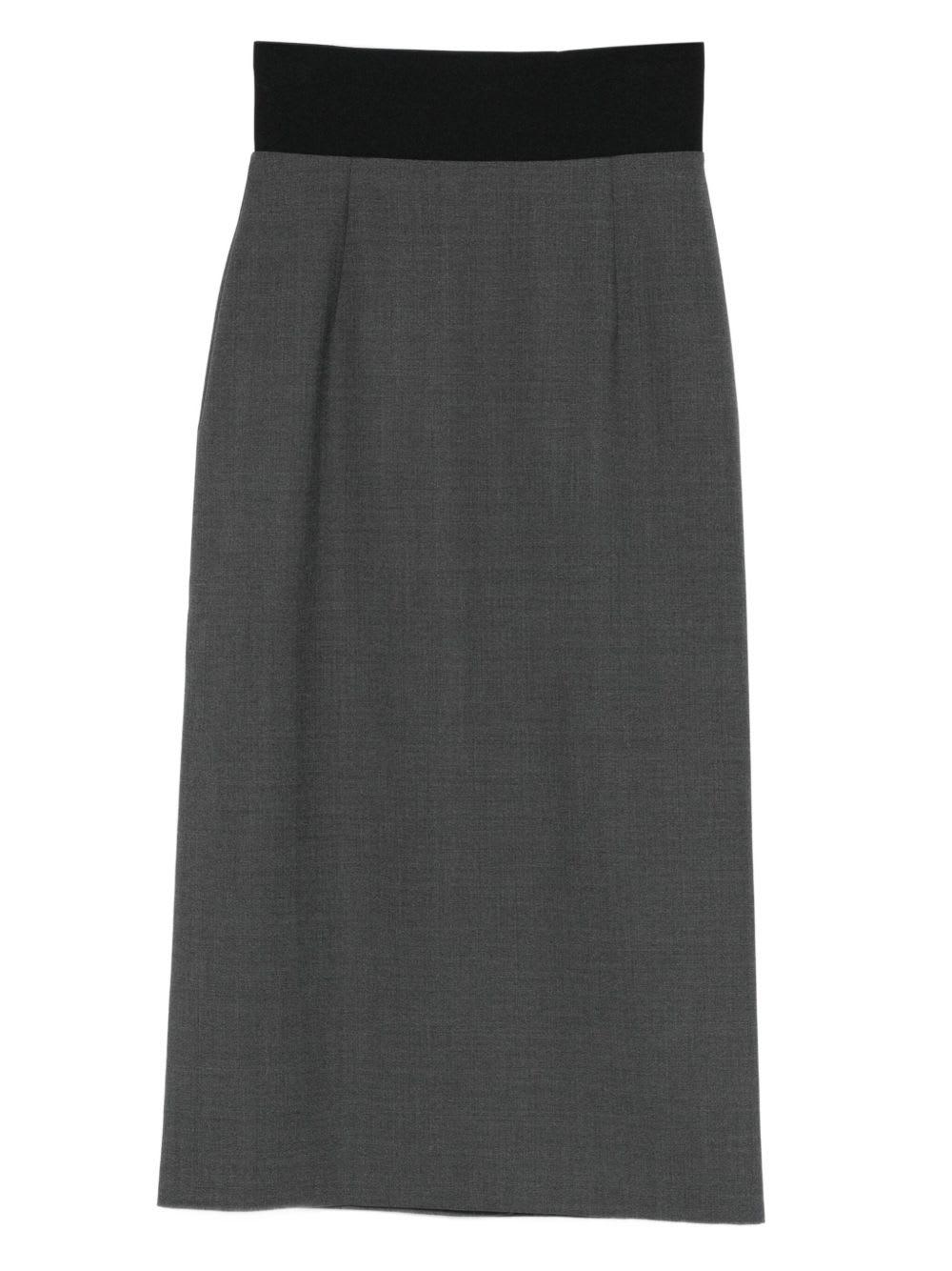 sportmax contrast-waistband skirt