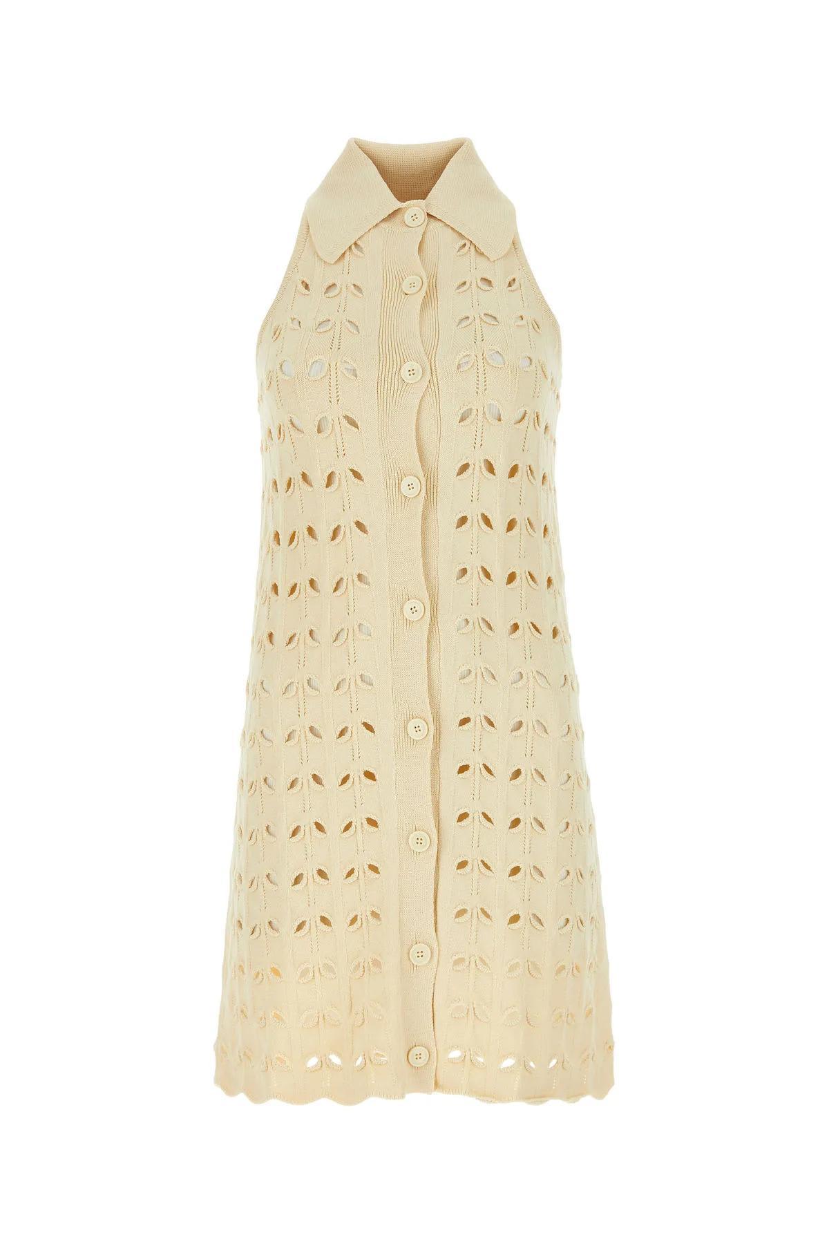 sportmax cream viscose blend rivolo dress