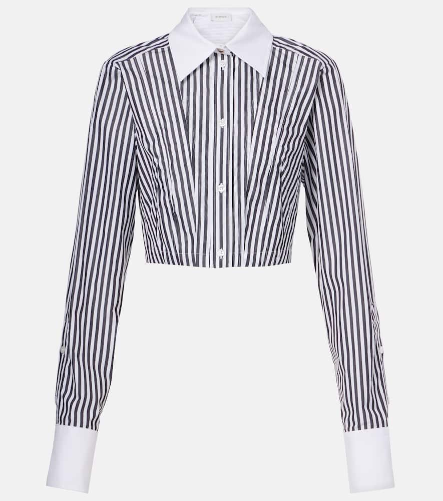 sportmax cropped striped cotton poplin shirt