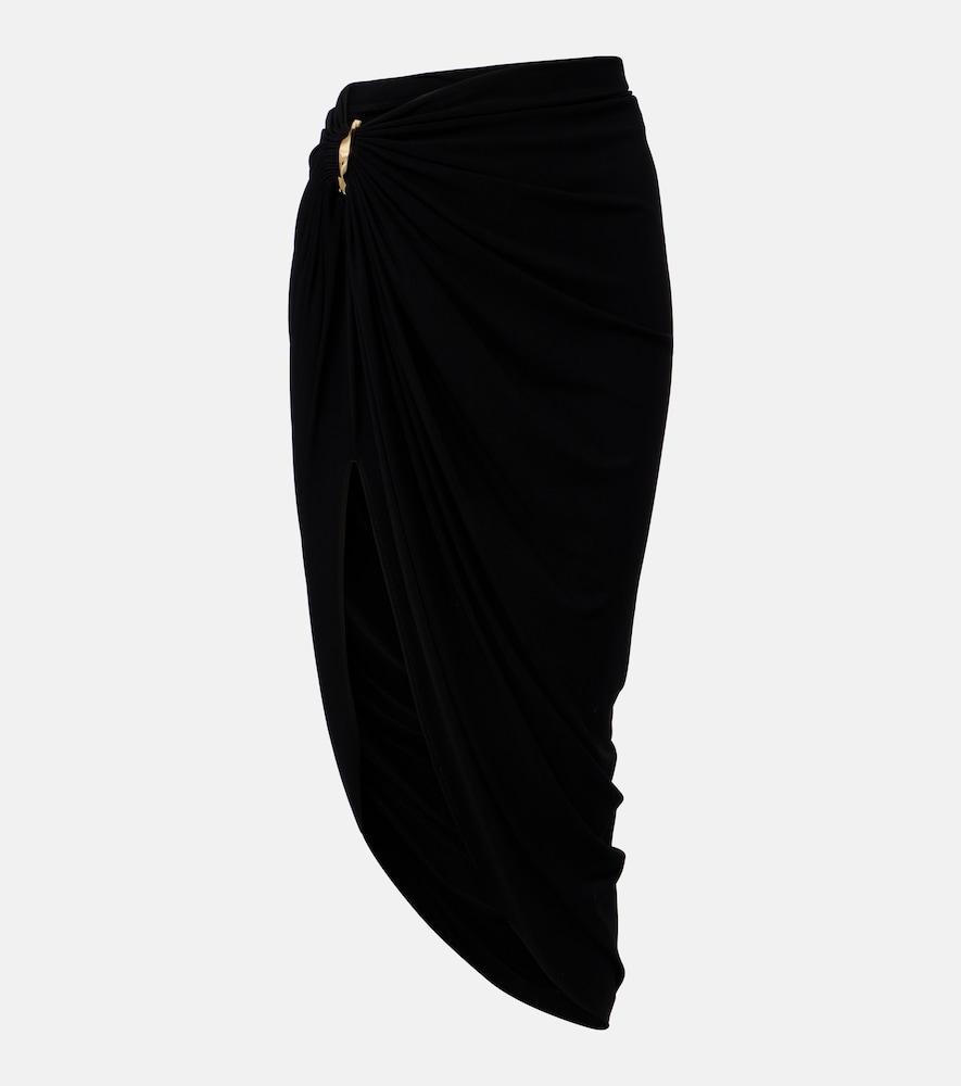 sportmax draped asymmetric crêpe midi skirt