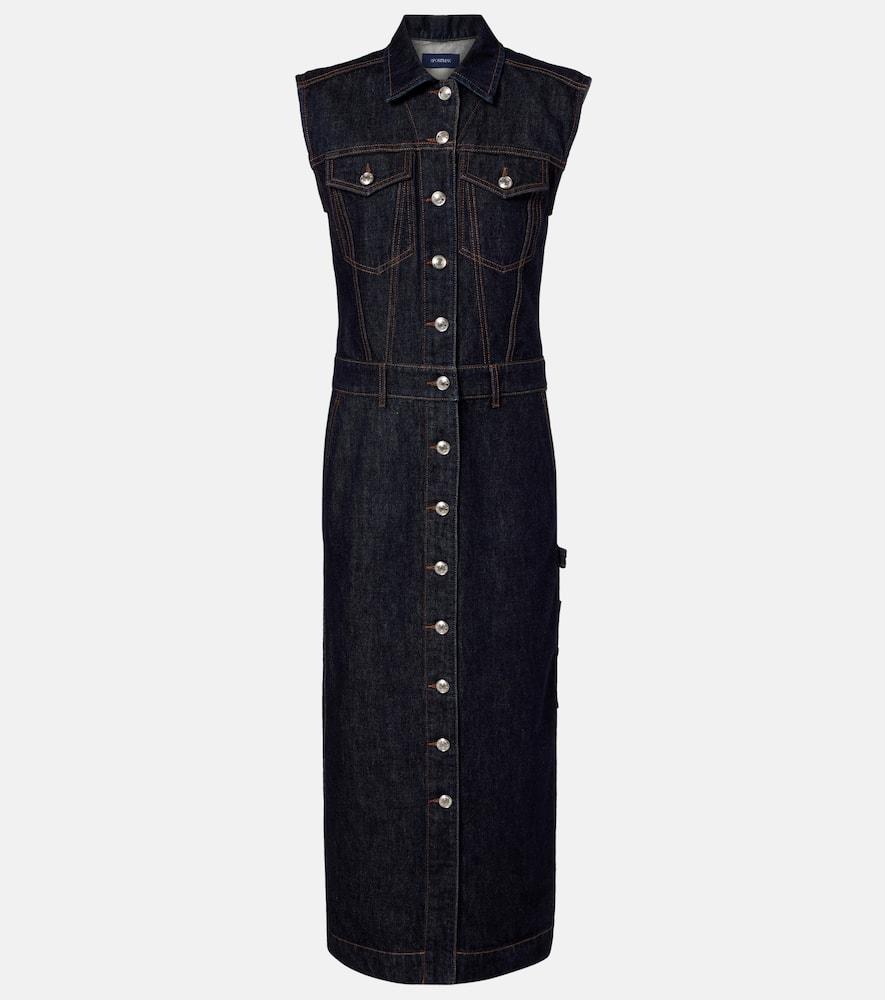 sportmax farfalla denim midi dress