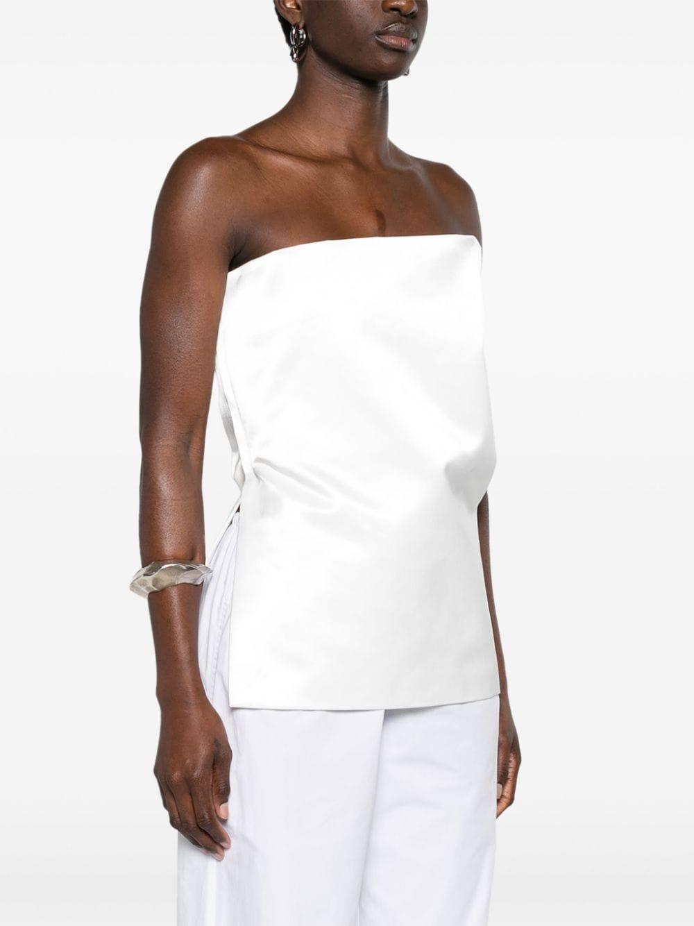 sportmax fashion top white cotton polyamide - women