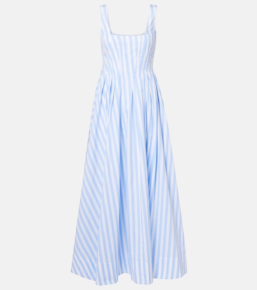 sportmax filmato striped cotton poplin midi dress