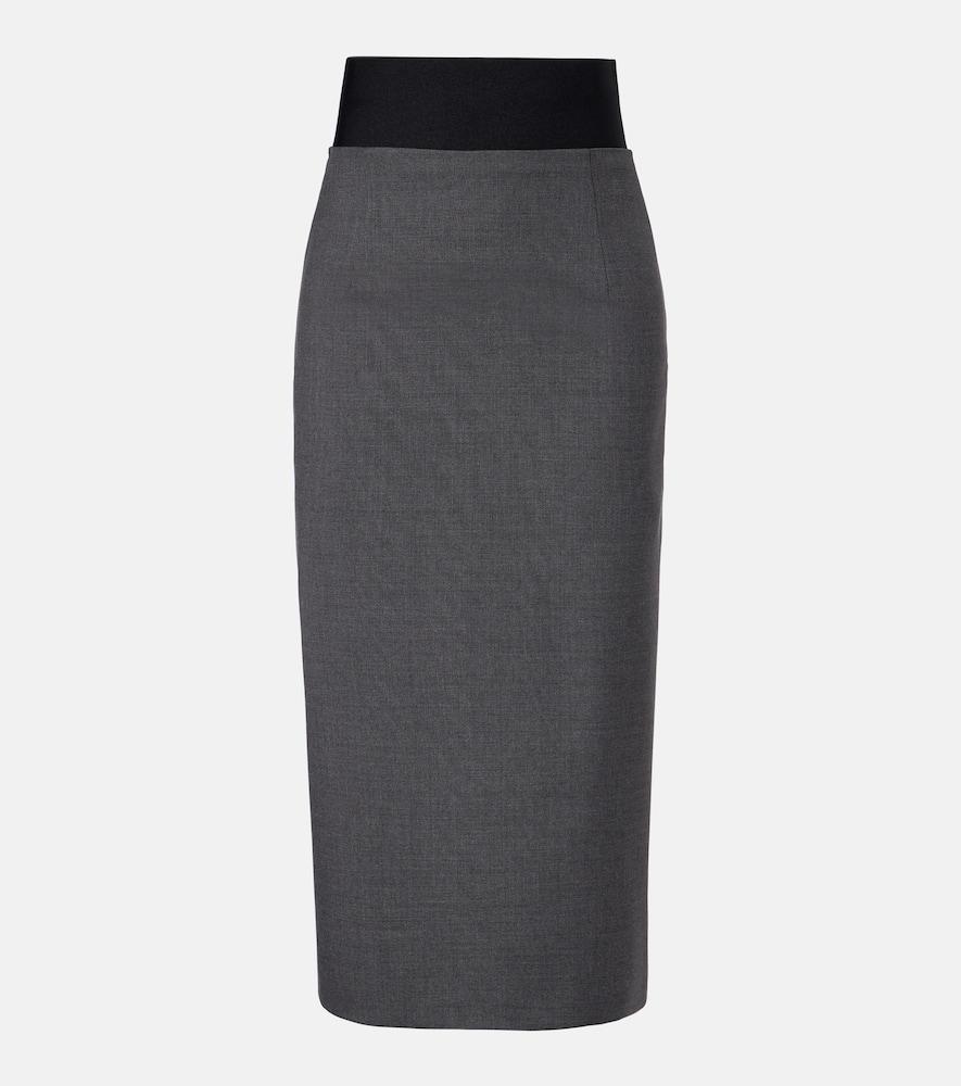 sportmax finire virgin wool pencil skirt